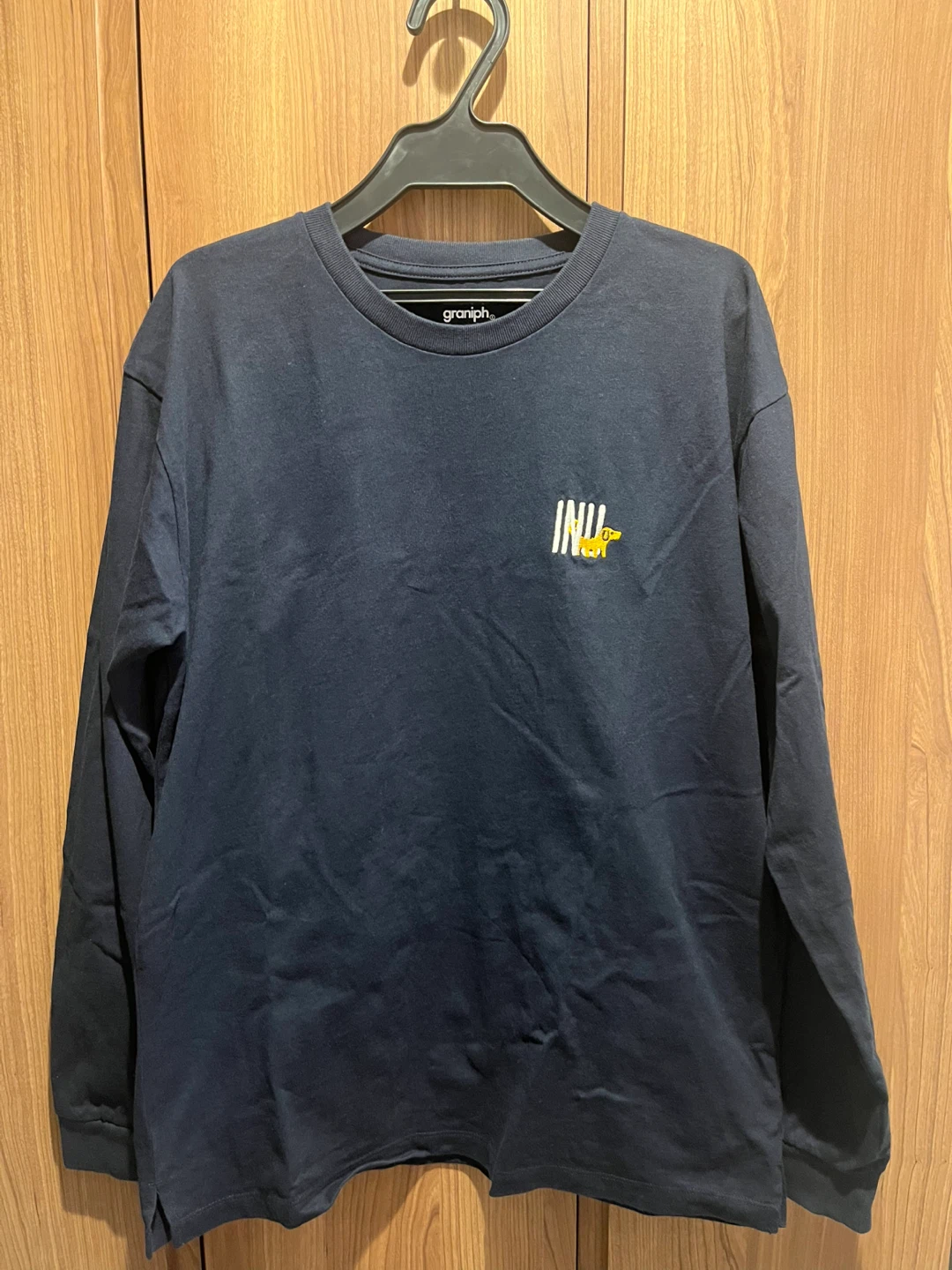 graniph グラニフ 長袖Tシャツ ロンT ネイビー ナガスギルイヌ