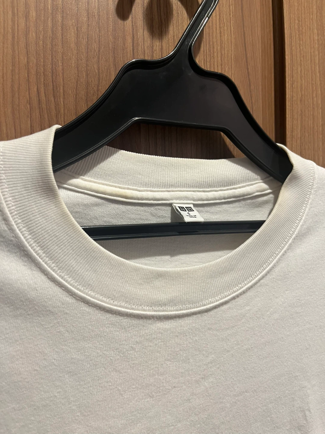 ユニクロ ウォッシュコットンクルーネックTシャツ 長袖 ホワイト 471763の写真4枚目