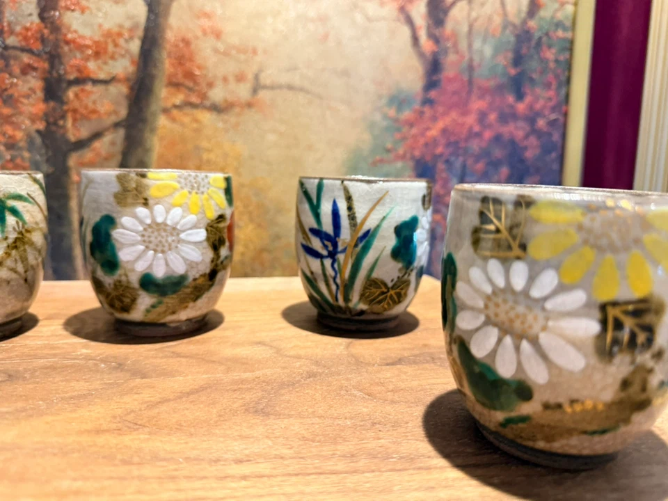 湯呑み 5客セット 花柄 陶器の写真3枚目