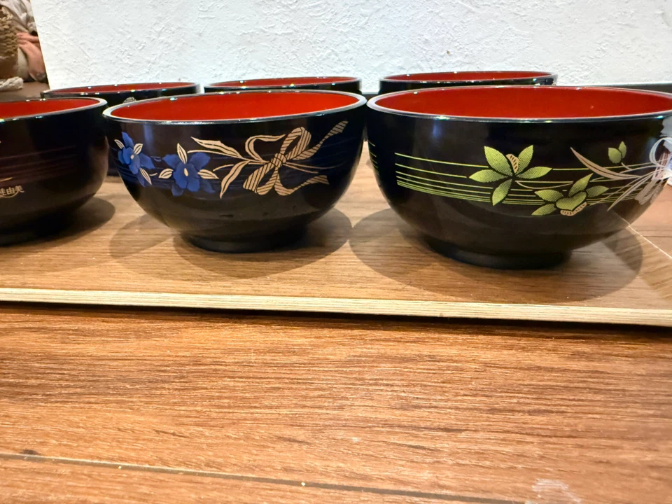 花柄 漆器 汁椀 6客セット