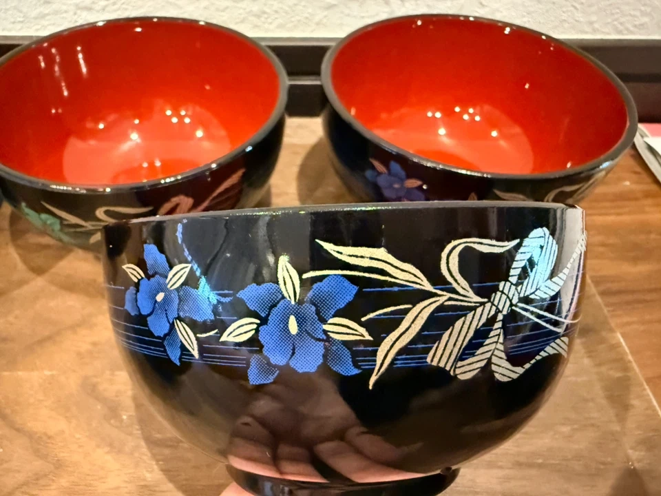 花柄 漆器 汁椀 6客セットの写真4枚目
