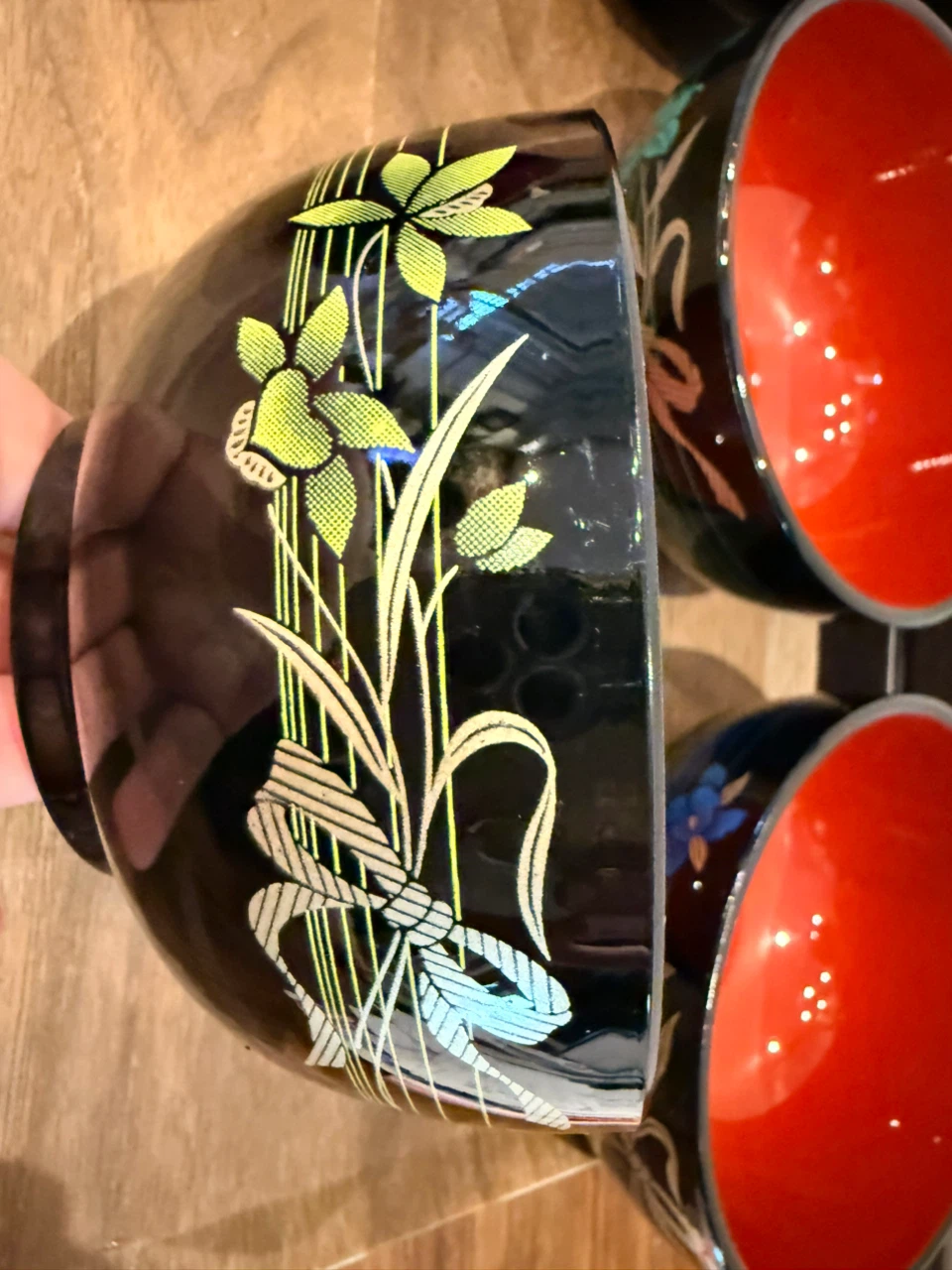 花柄 漆器 汁椀 6客セットの写真6枚目