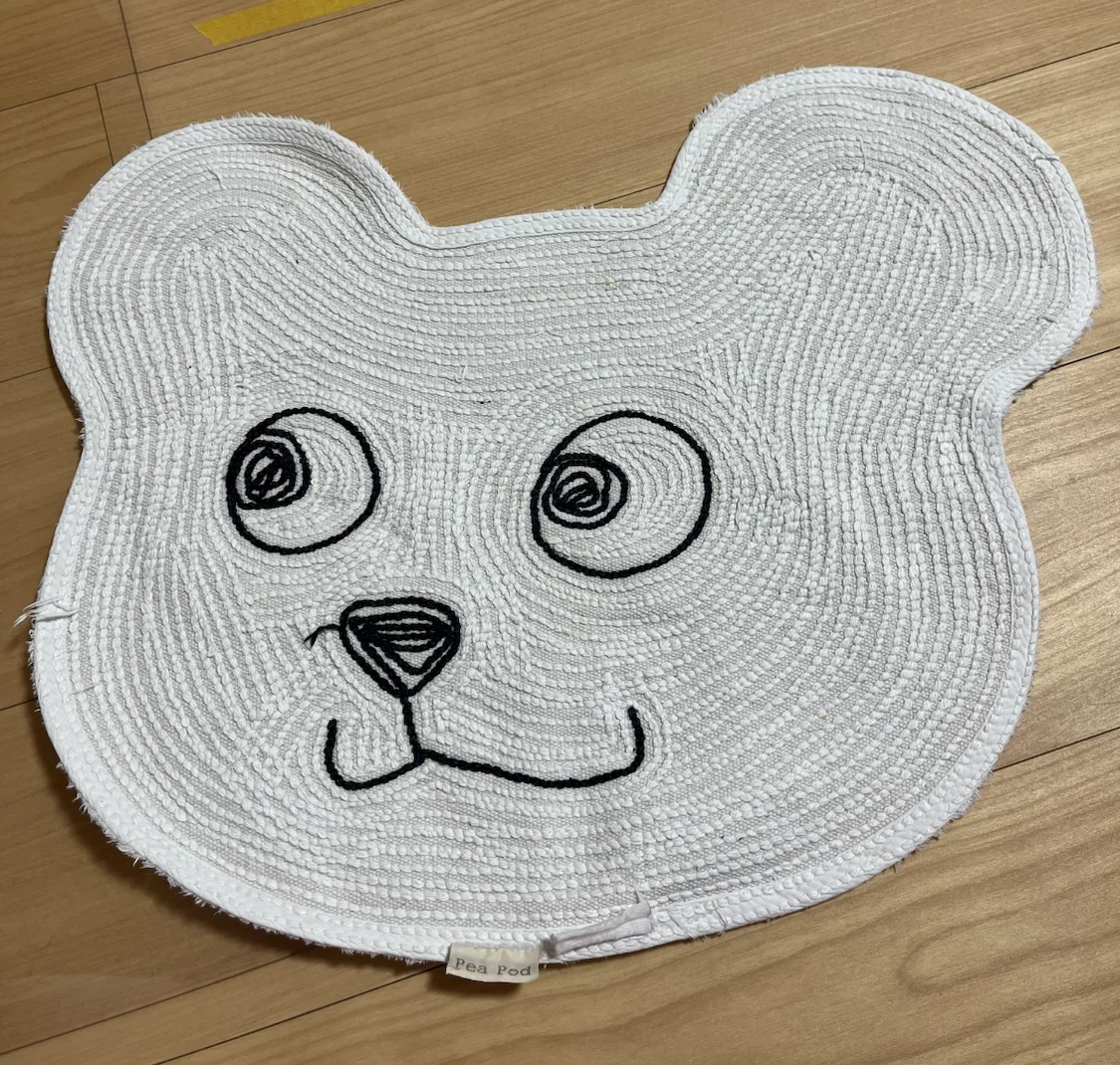 Pea Pod くま型 フロアマット ホワイトの写真2枚目