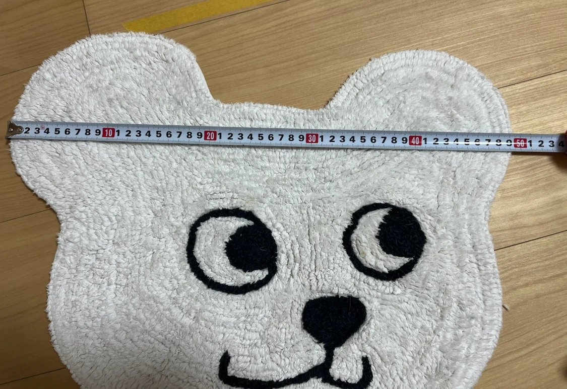 Pea Pod くま型 フロアマット ホワイトの写真3枚目
