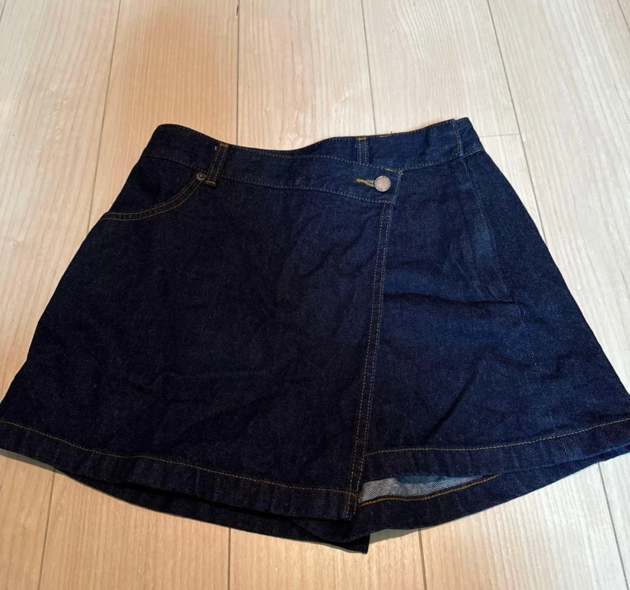 GU デニム ラップスカート風 ショートパンツ Mサイズ