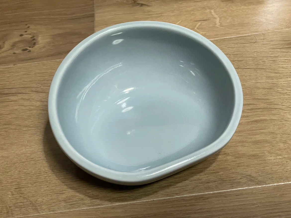 ハリオ　犬用　フードボウル　陶器　水色