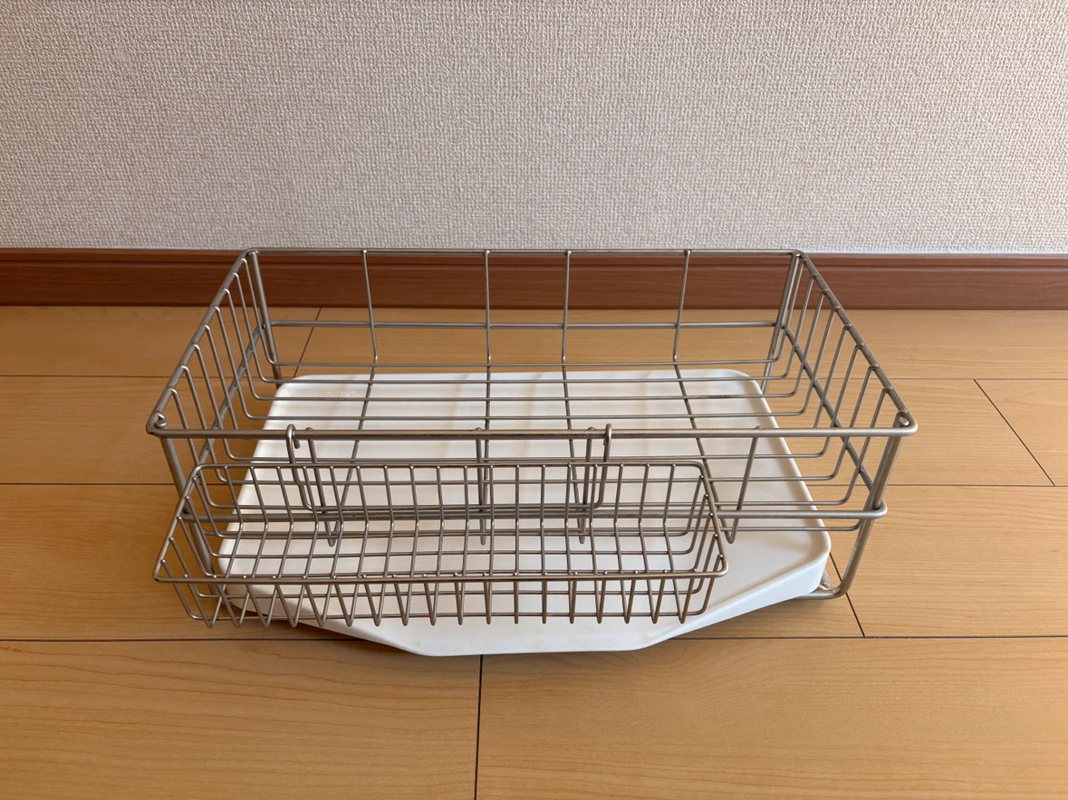 KEYUKAステンレス製 水切りカゴ 水うけセット