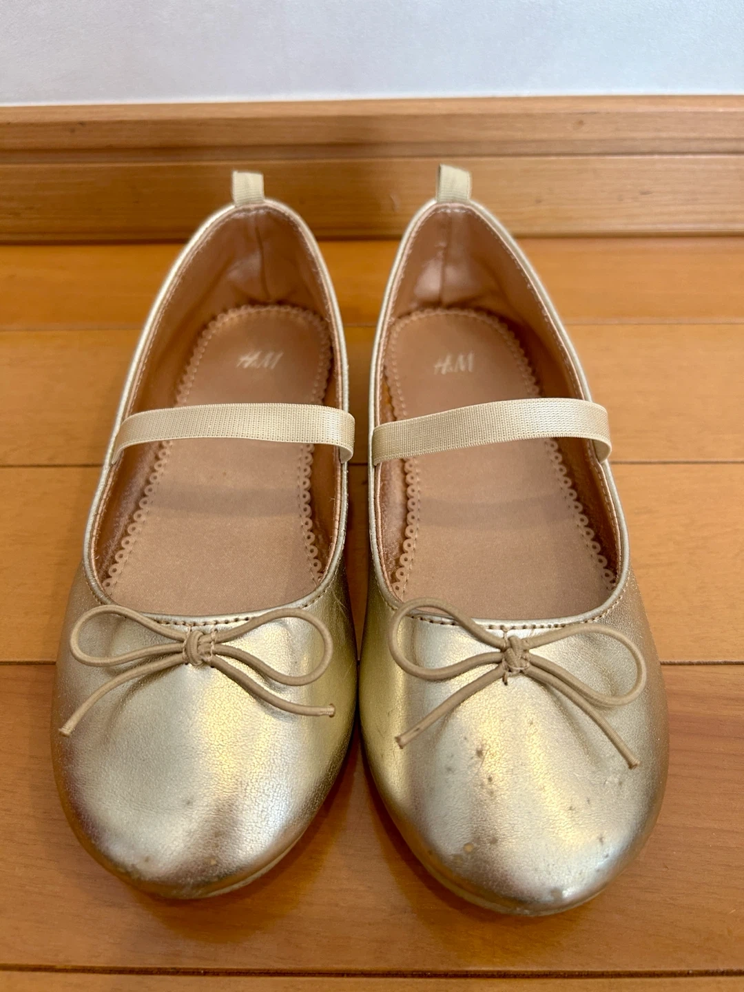 H&M キッズ バレエシューズ ゴールド 20cm