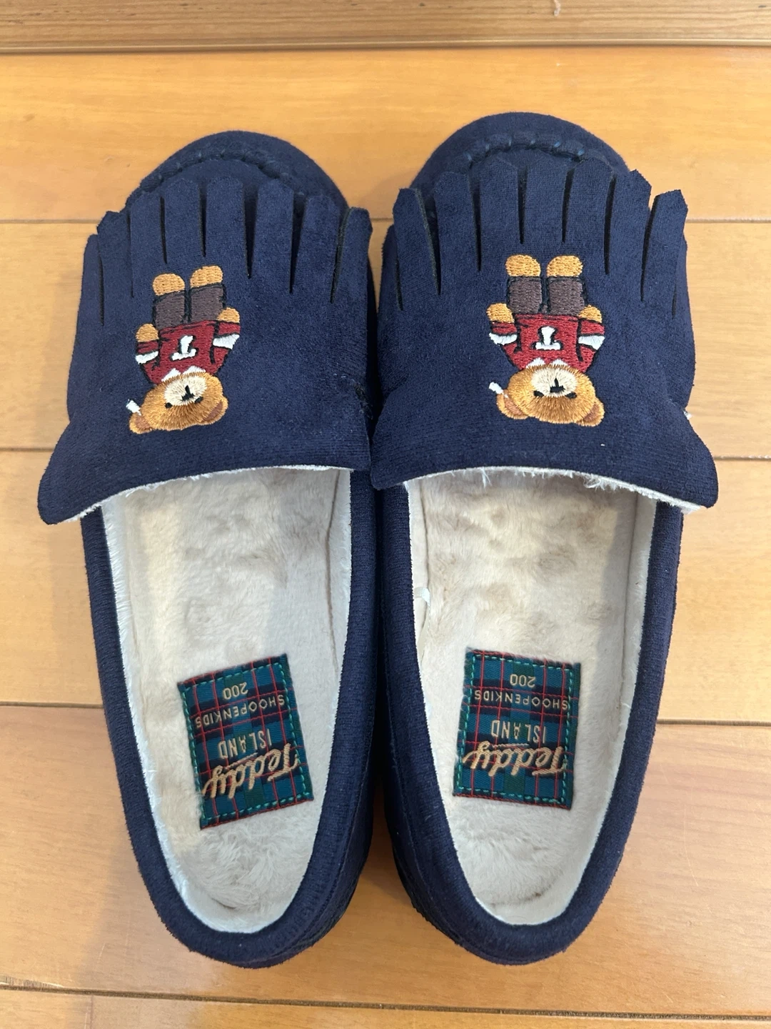 (美品)テディアイランド モカシン 20cm ネイビー