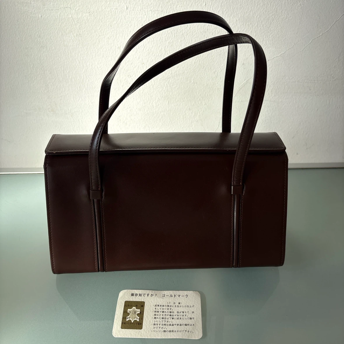 ラモダ ハセガワ 本革ハンドバッグ 茶
