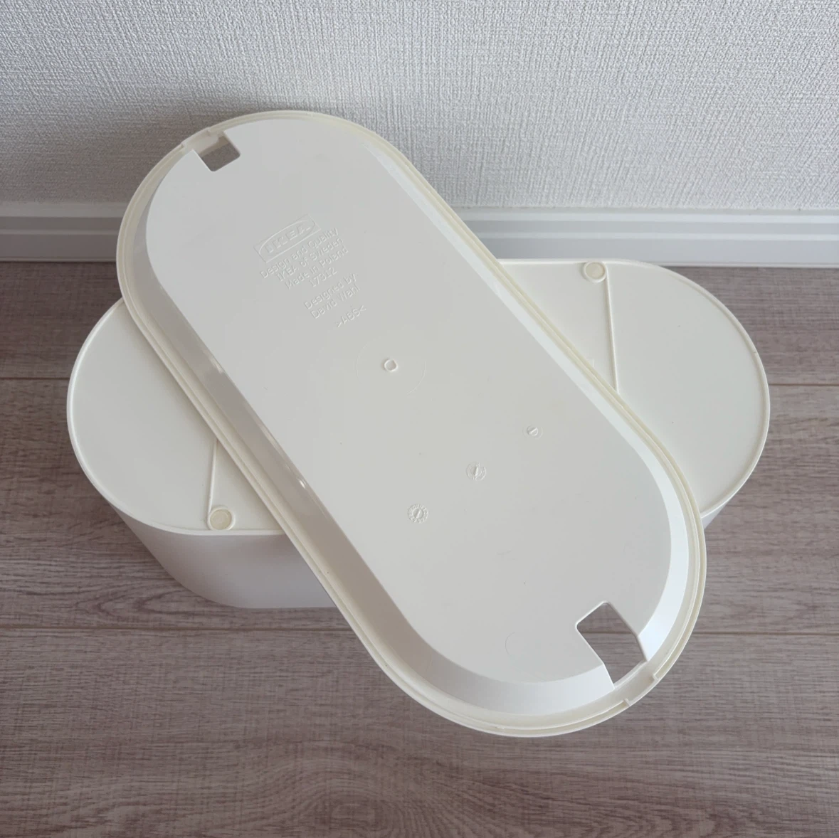 IKEA ケーブルボックス　ホワイト  蓋付きの写真6枚目