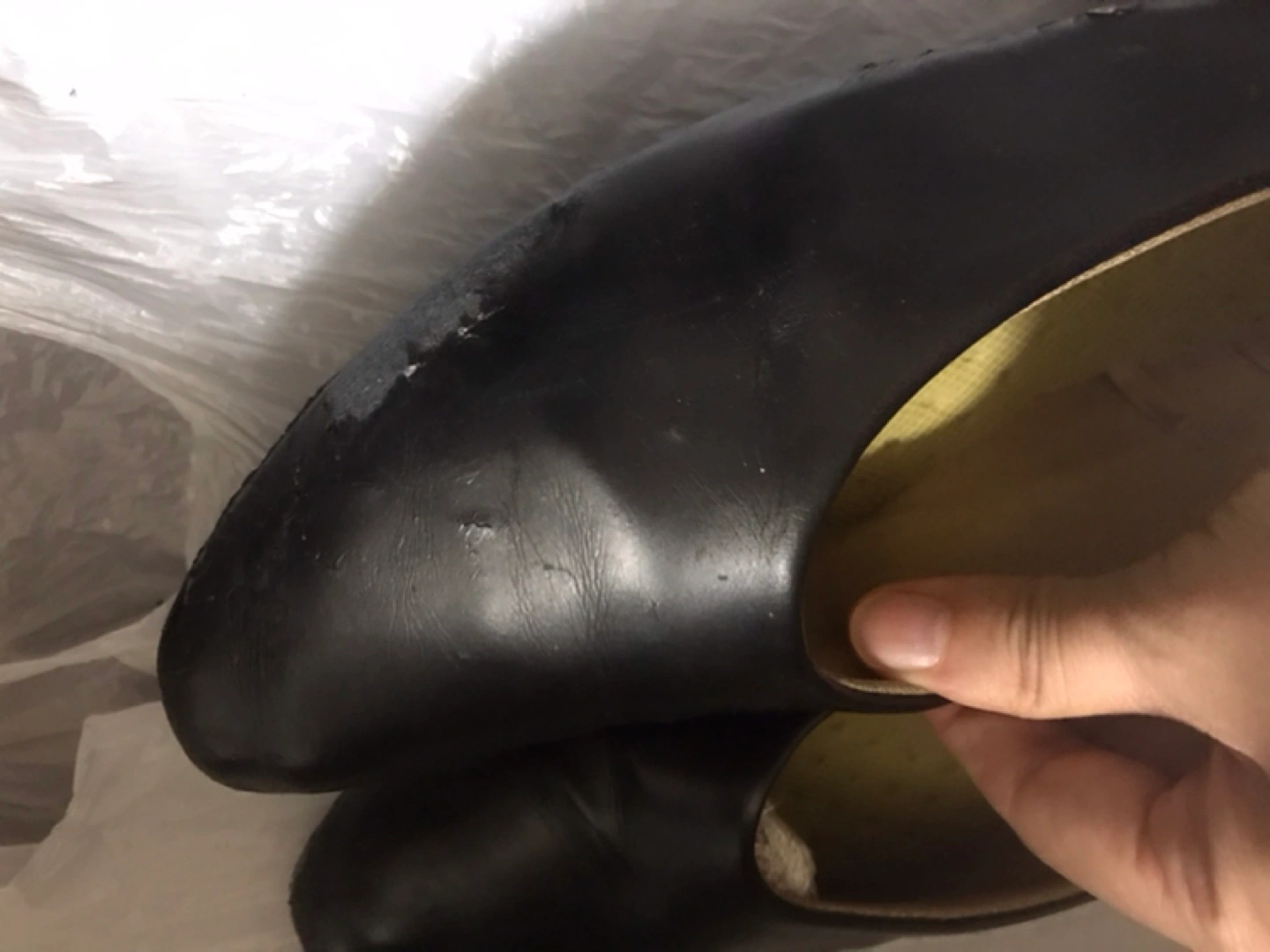 中古黒革靴の写真2枚目
