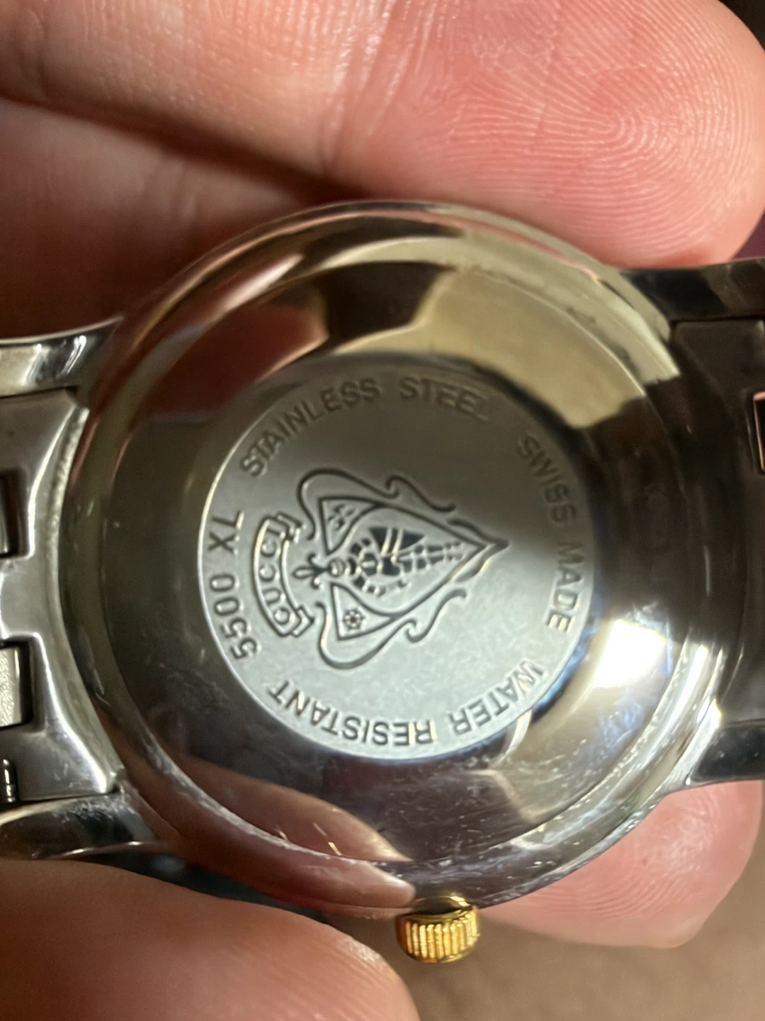 グッチ 5500 XL メンズ 腕時計 コンビ 電池交換必要の写真3枚目