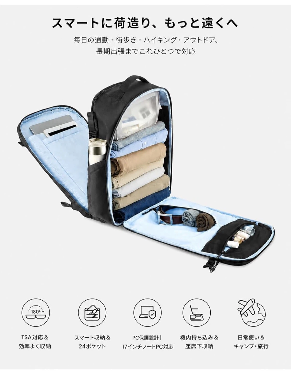 【新品未使用】KURANEST トラブルバックパック ビジネスリュック 38Lの写真3枚目