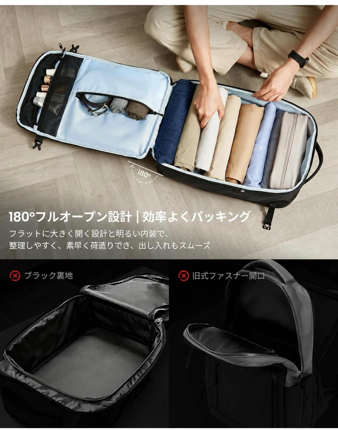 【新品未使用】KURANEST トラブルバックパック ビジネスリュック 38Lの写真5枚目