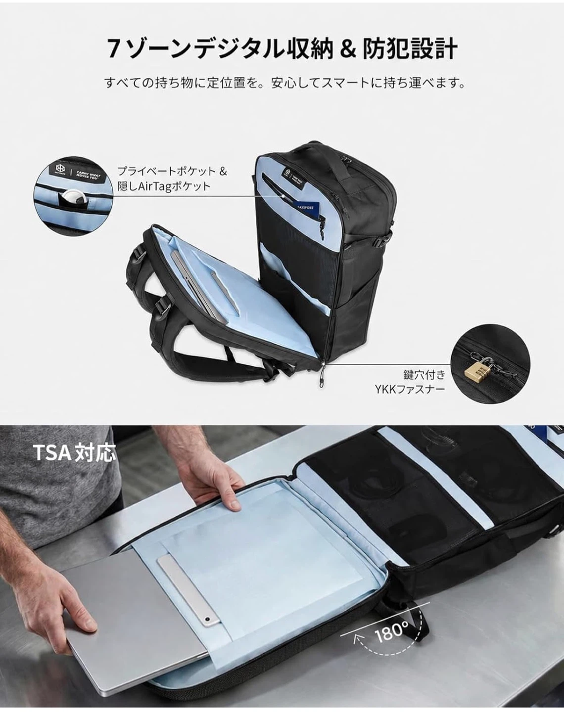 【新品未使用】KURANEST トラブルバックパック ビジネスリュック 38Lの写真6枚目