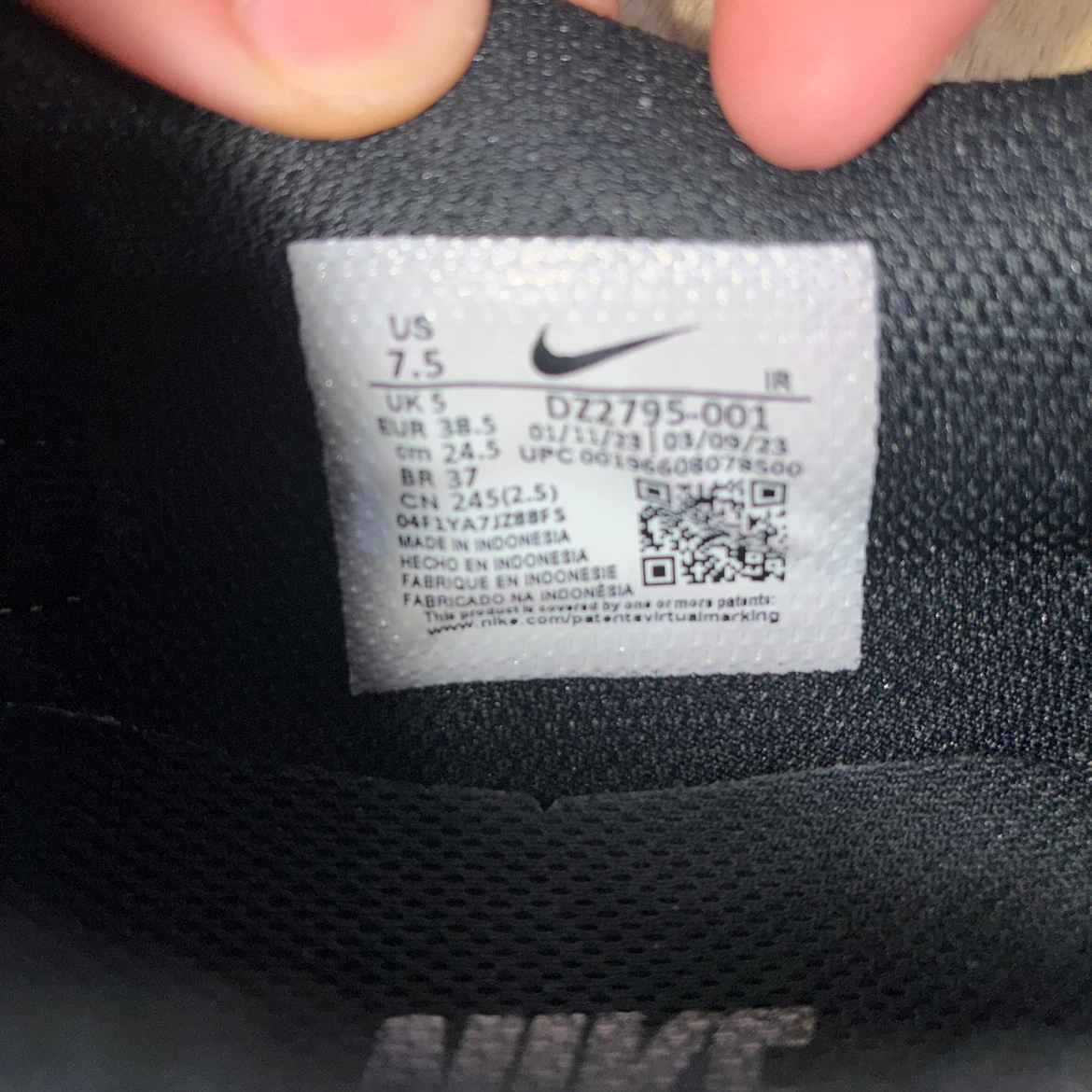 Nike ナイキ Cortez コルテッツ ブラック/ホワイト 24.5cmの写真10枚目