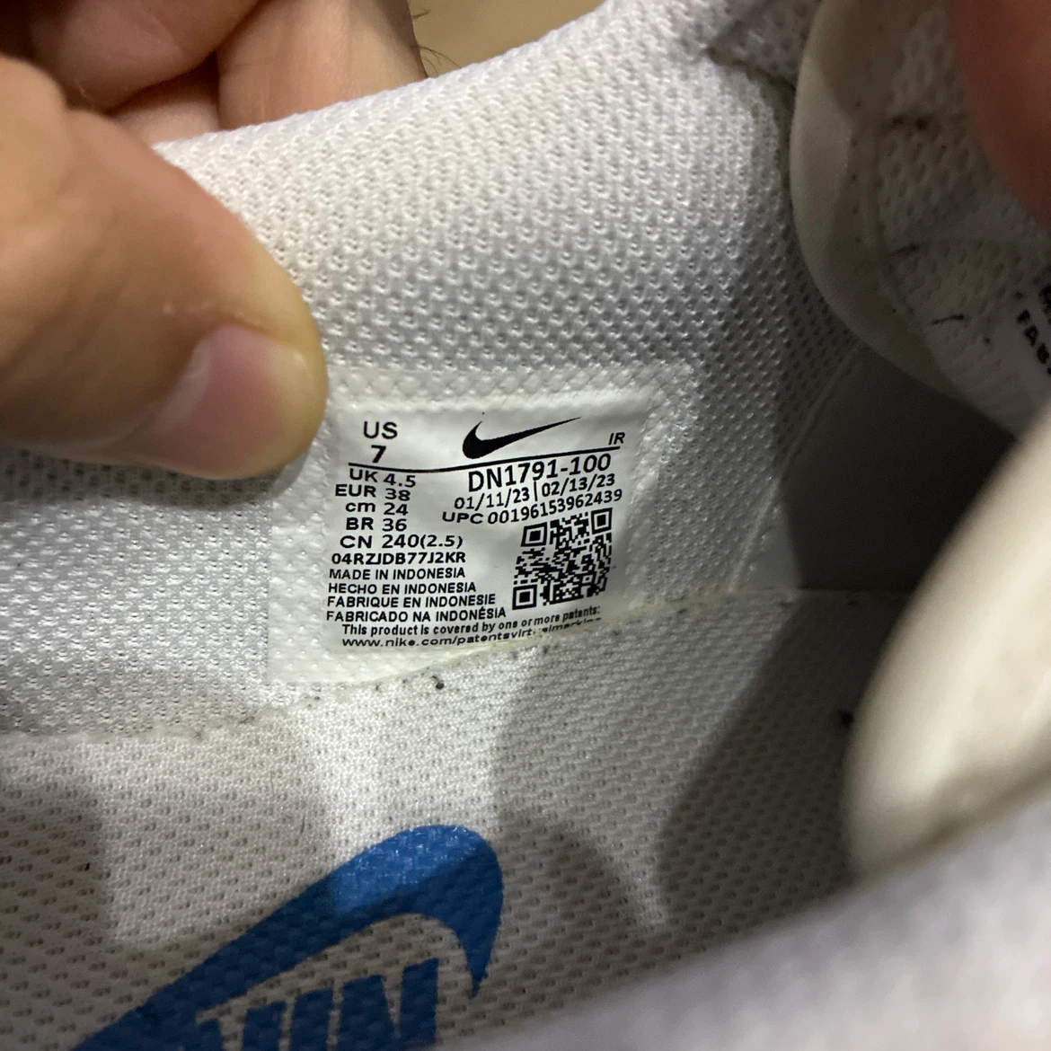 NIKE CORTEZ ナイキ コルテッツ ホワイト ブラック ブルー 24cmの写真10枚目