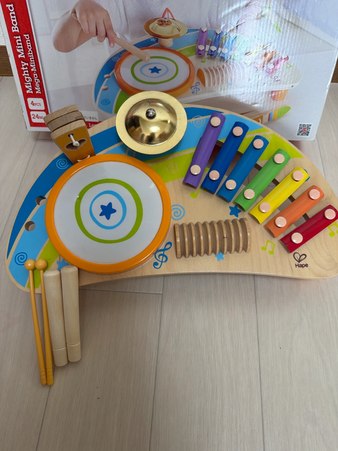 美品☆ハペ マイティミニバンド 楽器セット 木製おもちゃの写真2枚目