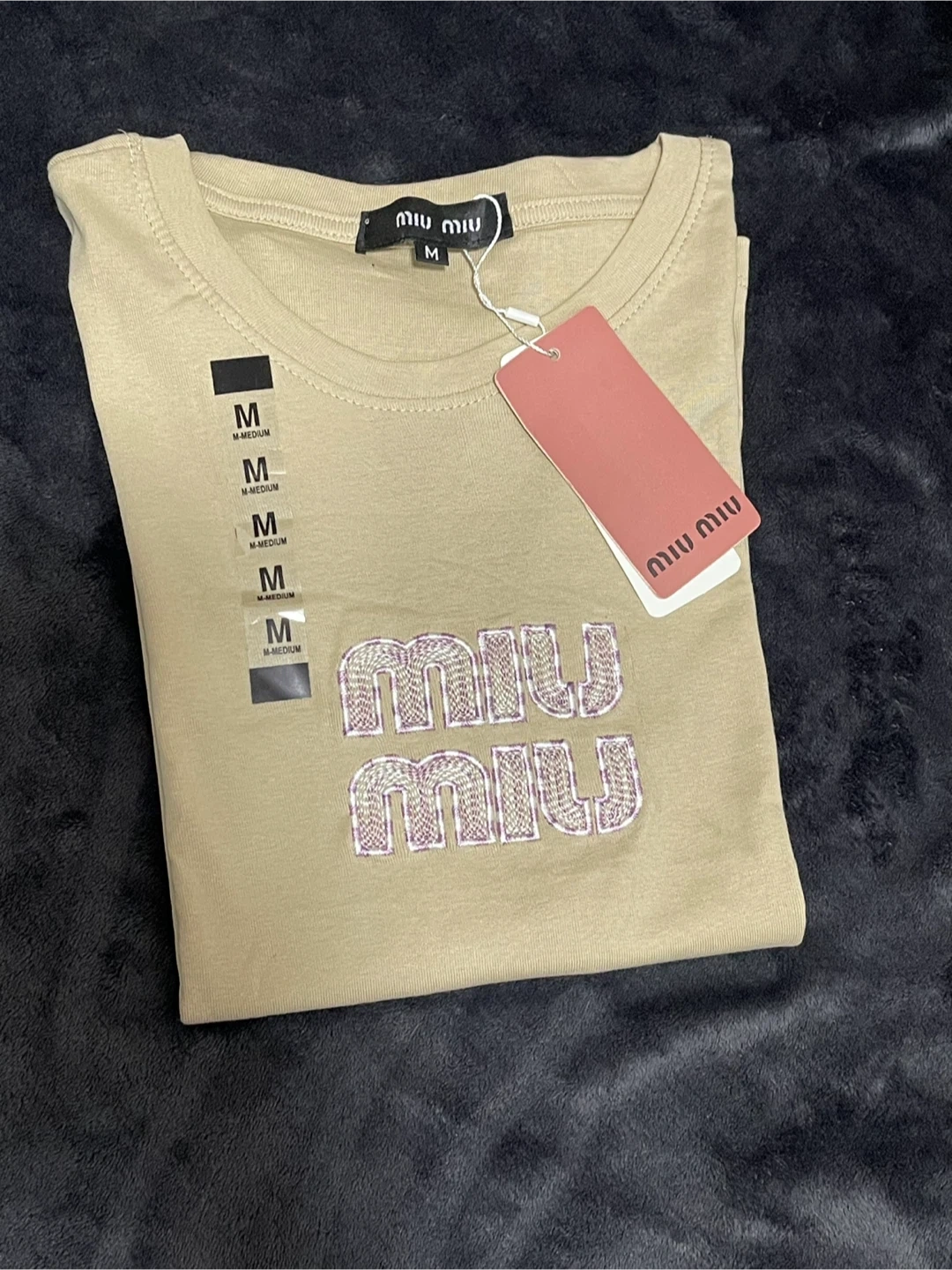 ミュウミュウ Tシャツ ベージュ M
