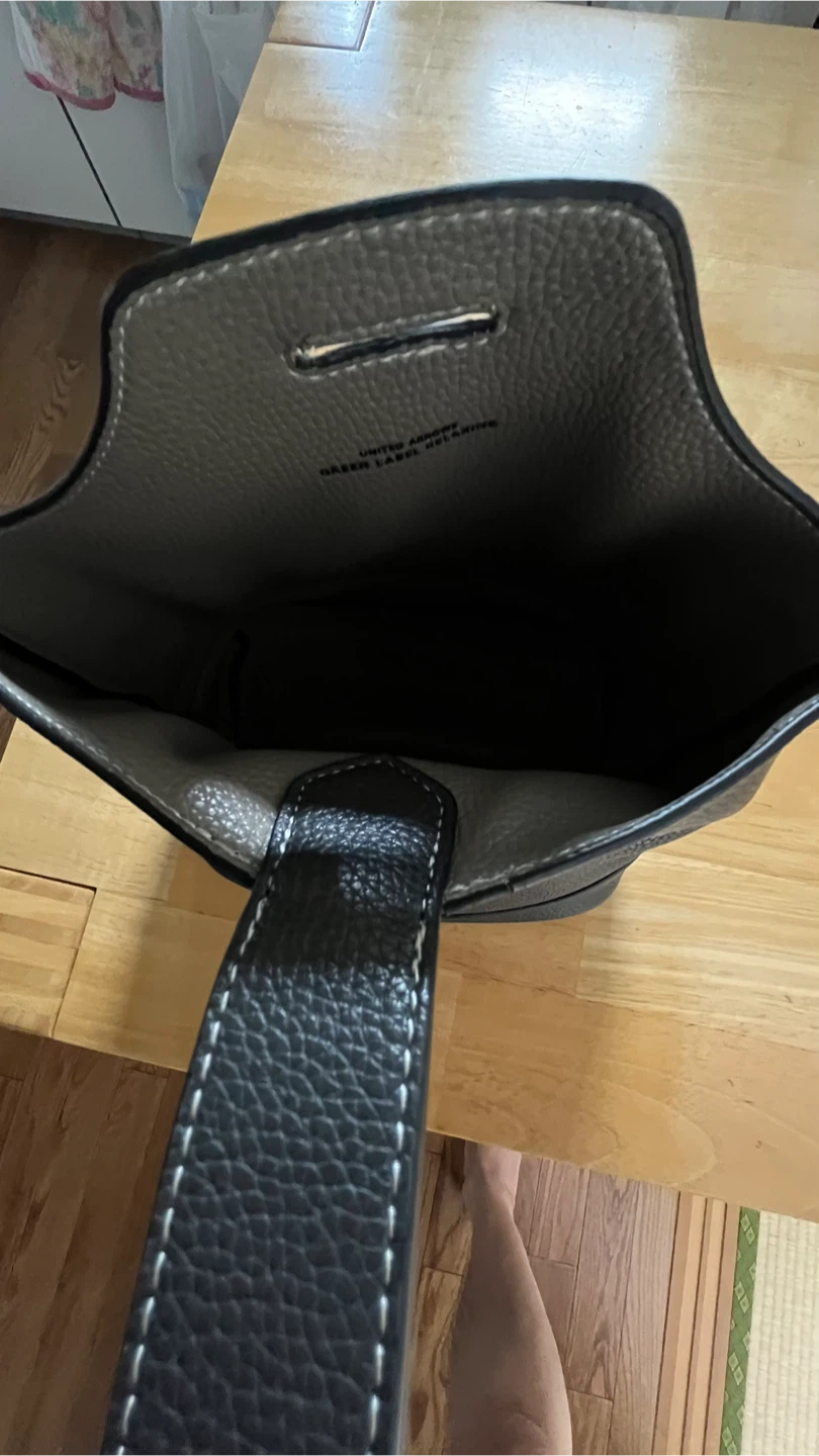 美品green label relaxingハンドバッグ グレーの写真6枚目