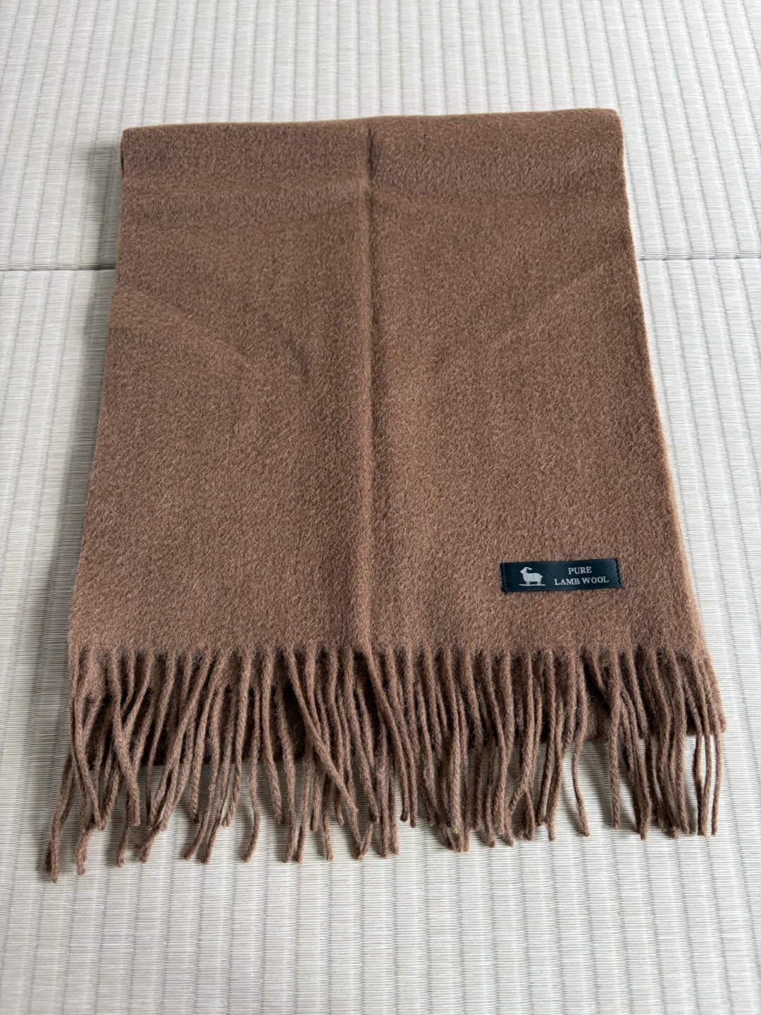PURE LAMB WOOL マフラー ブラウン