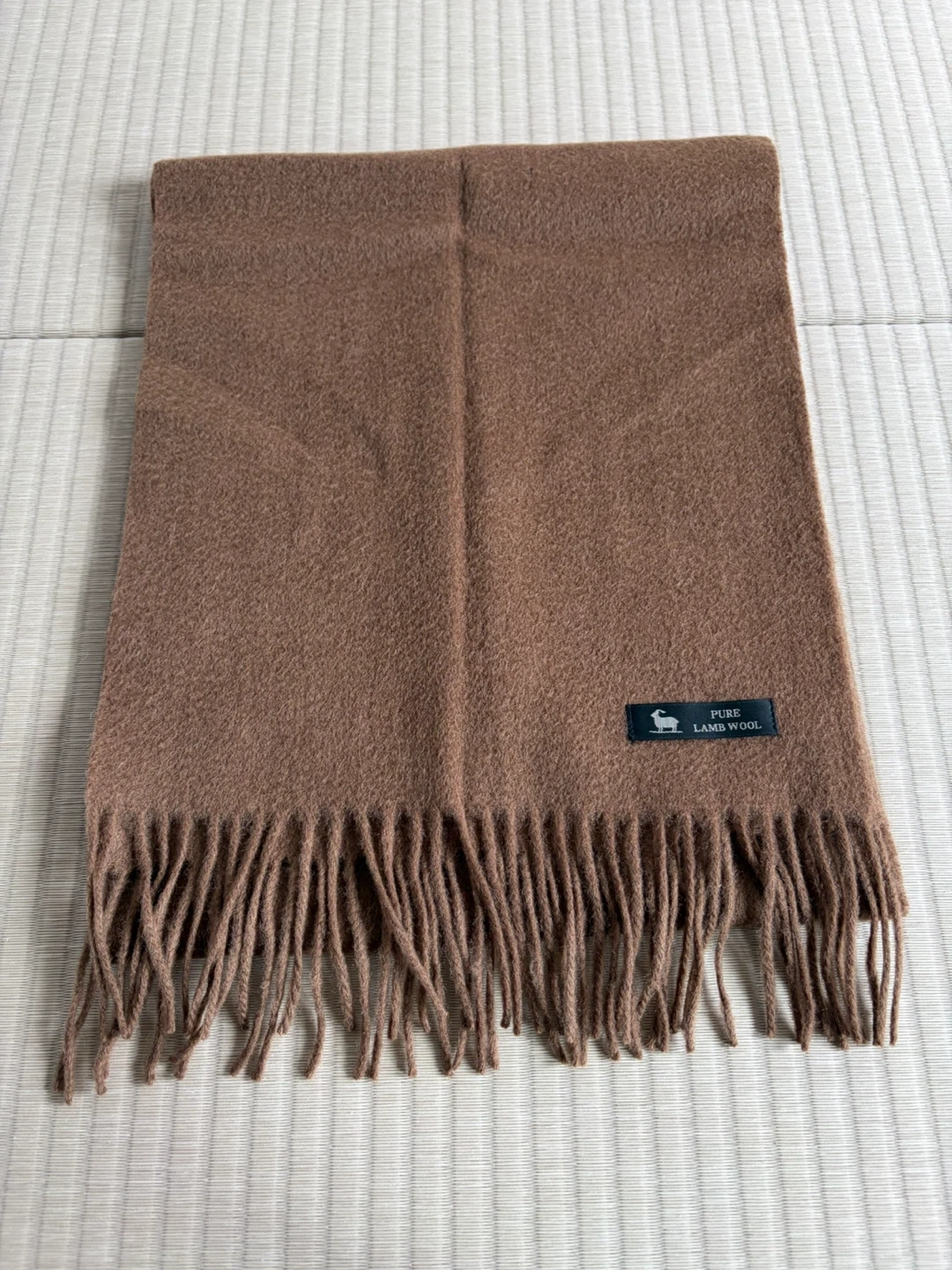 PURE LAMB WOOL マフラー ブラウン