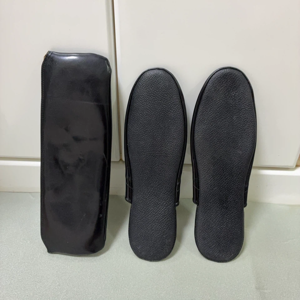 携帯用スリッパ 収納ケース付き ブラックの写真2枚目
