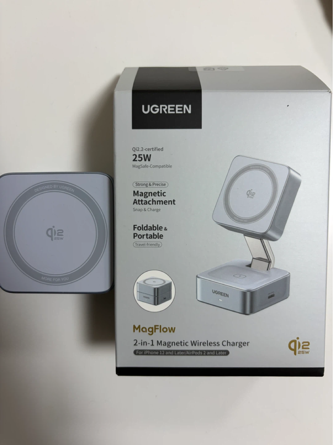UGREEN MagFlow 2-in-1 ワイヤレス充電器