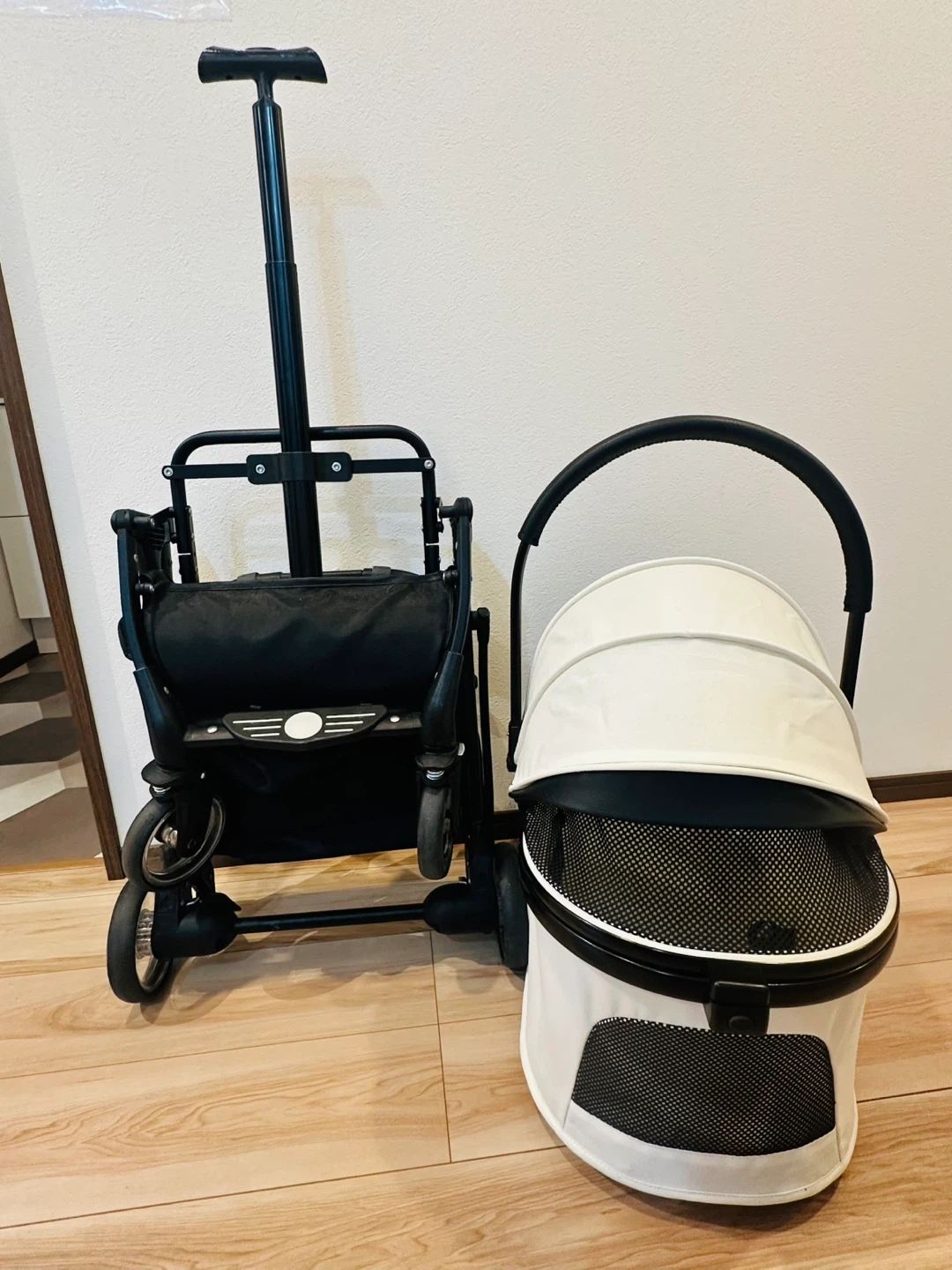 【中古】ペットカート 折りたたみ わんタッチ 3way 分離型の写真10枚目