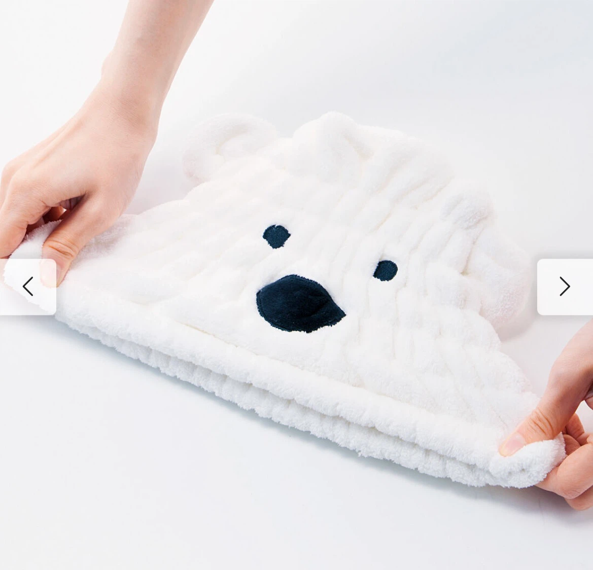 新品　吸水キャップ　ターバン　ふわふわホッキョクグマ　アニマルの写真2枚目