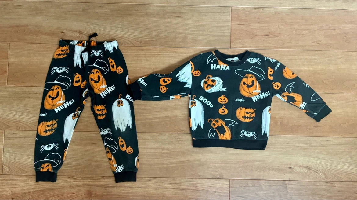 H&M ハロウィン柄 上下セット スウェット パンプキン おばけの写真2枚目