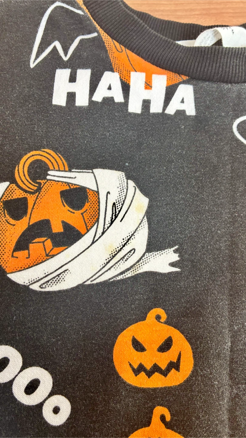 H&M ハロウィン柄 上下セット スウェット パンプキン おばけの写真3枚目