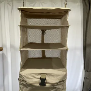 吊り下げ収納ラック メッシュ 折りたたみ【L】