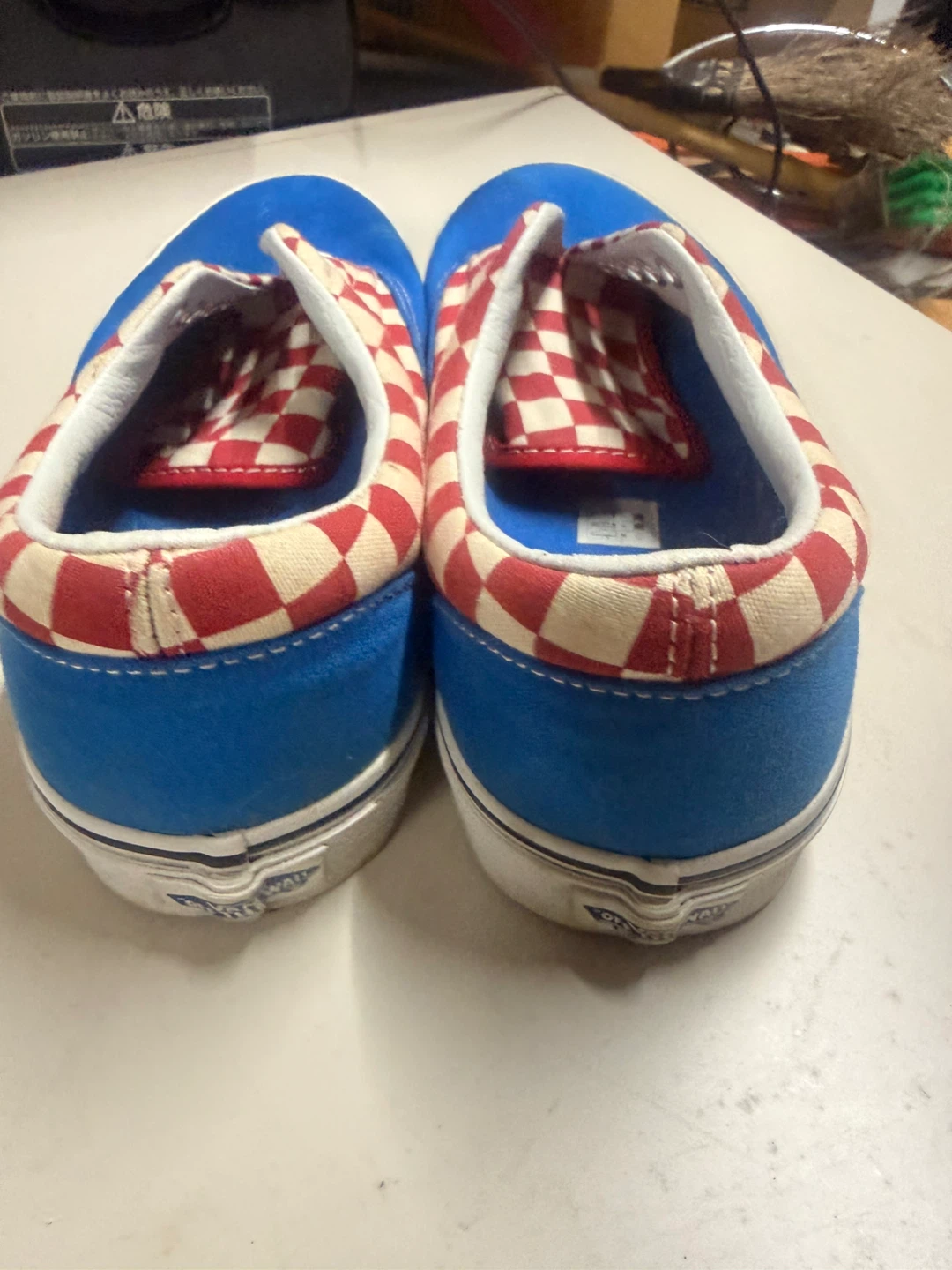 VANSスニーカー チェッカーフラッグ ブルー×レッド 27cmの写真4枚目