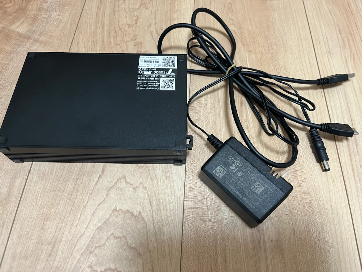 【ジャンク品】バッファロー 外付けHDD HD-AD4U3