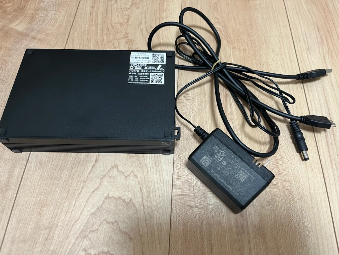 【ジャンク品】バッファロー 外付けHDD HD-AD4U3
