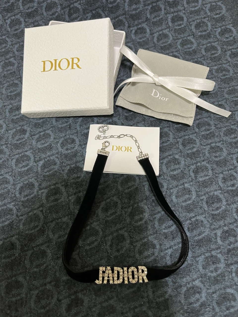 【極美品・付属品完備】 Dior J'ADIOR チョーカー、ベルベット ネックレス、ブラックの写真2枚目