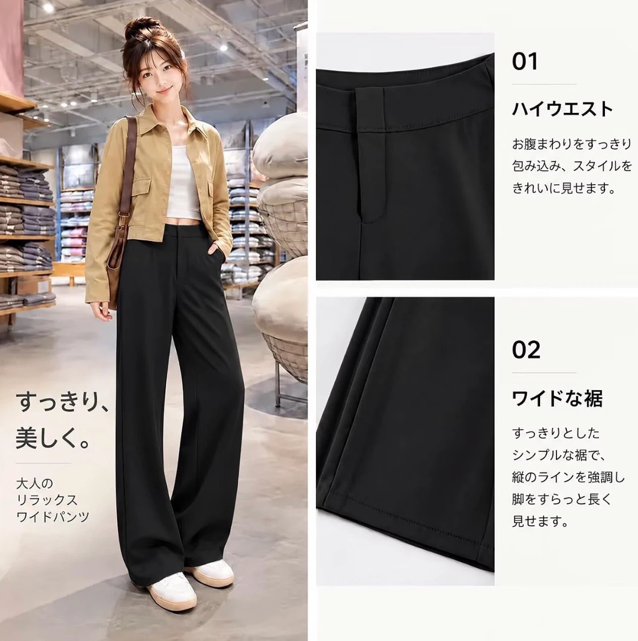 レディース スラックス  イージーパンツ　新品未使用