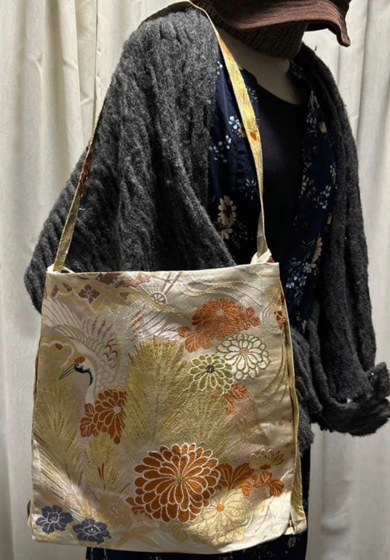 キャップセット割引 和柄 金襴生地 トートバッグ 4way リュック 豪華正絹袋帯リメイク