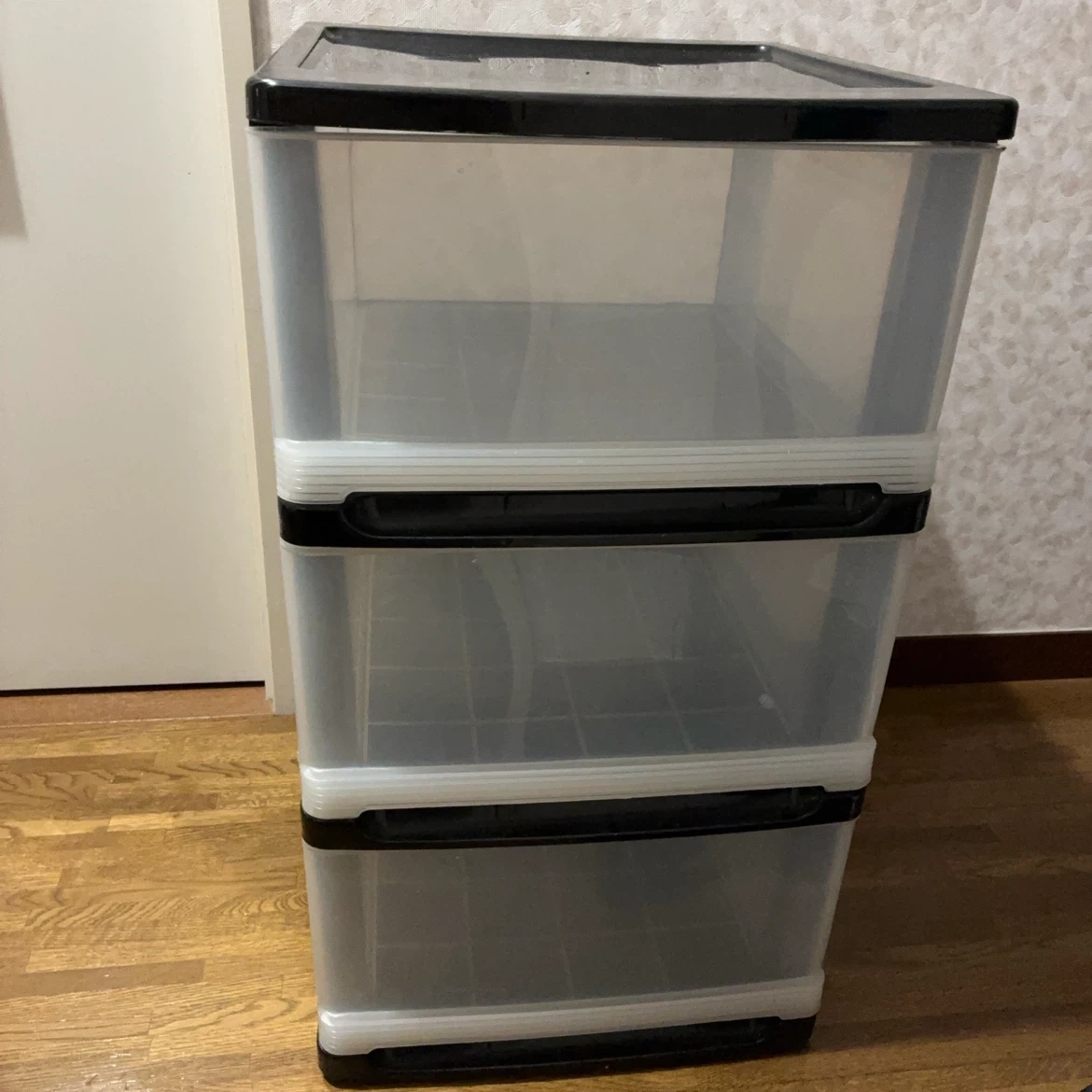 3段 収納チェスト ブラック