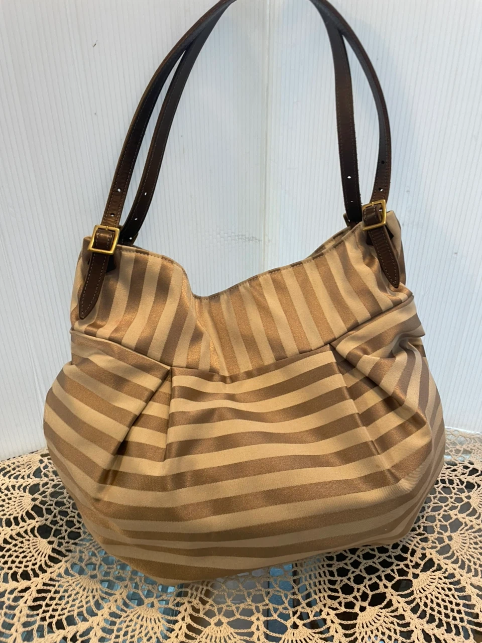 T.A.design ストライプ柄 ハンドバッグ