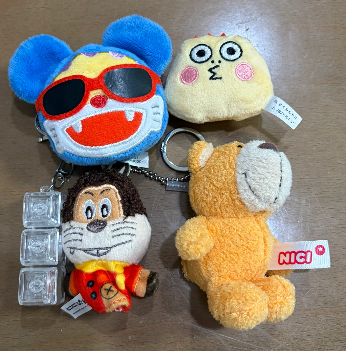 NICIなど ぬいぐるみキーホルダー 4点セット