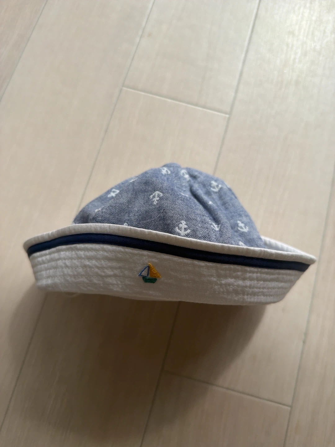 美品☆ファミリア 帽子 47cm マリン柄の写真2枚目