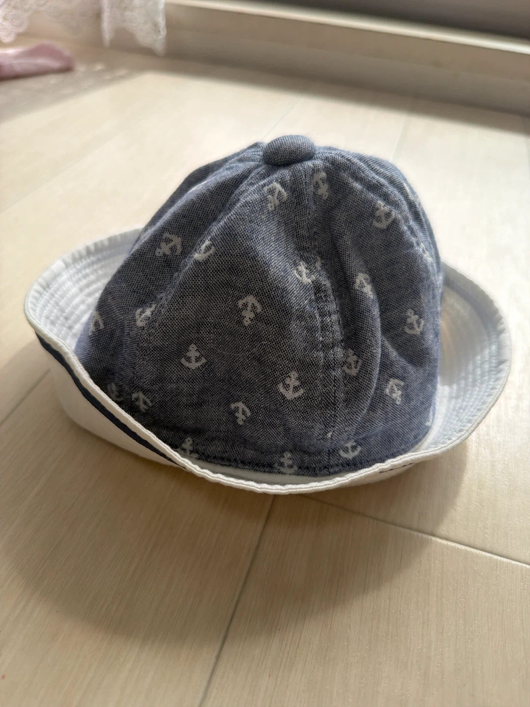 美品☆ファミリア 帽子 47cm マリン柄の写真3枚目