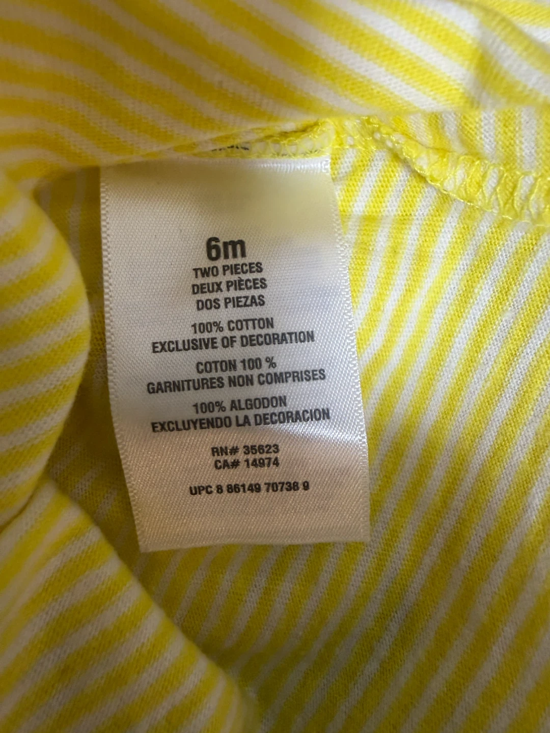 美品☆カーターズ 半袖Tシャツ イエロー 6monthの写真4枚目