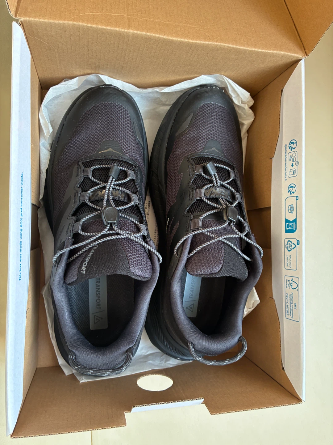 HOKA ONE ONE TRANSPORT GTX 26.0cm オールブラックの写真5枚目