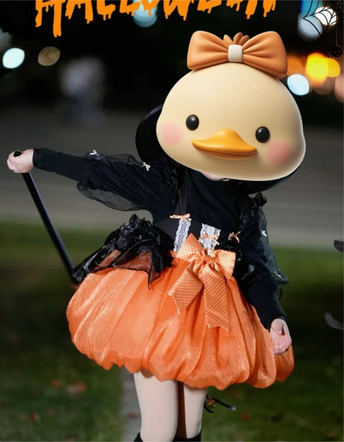 【キッズ仮装衣装】光るかぼちゃコスチューム 100サイズの写真2枚目