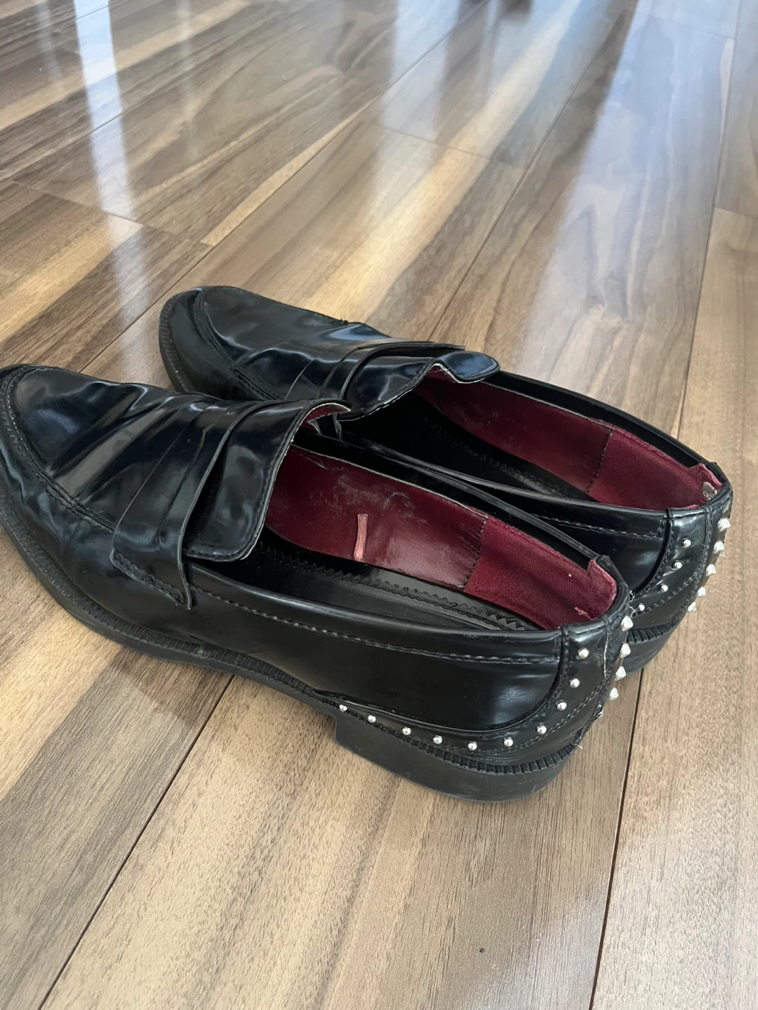 ザラ ローファー スタッズ 黒 40サイズ