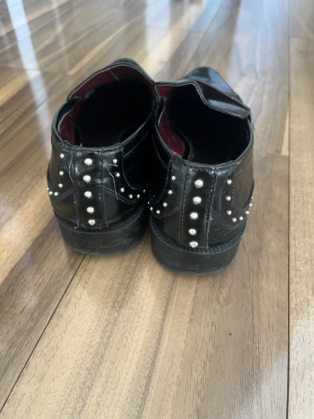 ザラ ローファー スタッズ 黒 40サイズの写真2枚目